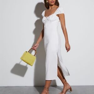 Elegant White Midi Dress